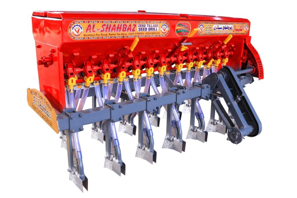 Al-Shahbaz Zero Tillage Seed Drill 13 Phali – angled view